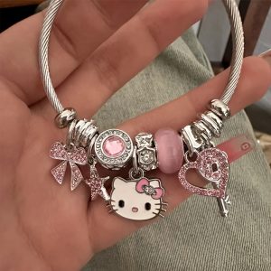 Licensed Sanrio Hello Kitty Bracelets, Creative Cartoon Bangles For Girls, Sweet Gifts For Girls