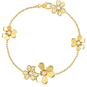 Shiny Golden Clover Bracelet - Simple And Versatile Ladies Rhinestone Bracelet - A Beautiful Jewelry Gift For Ladies